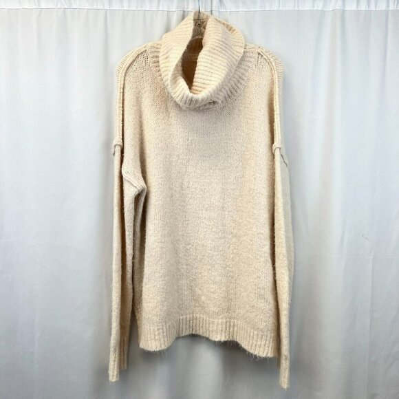 Reb. in J. Womens Cream Knitted Turtleneck Sweater Pullover Sweater Size Large - Picture 1 of 9